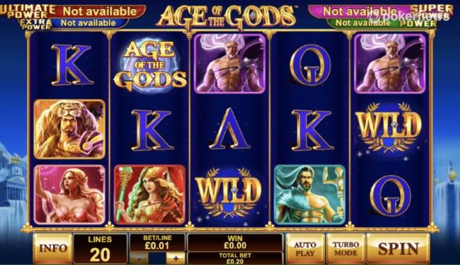 Play Age of the Gods slots for free with no deposit