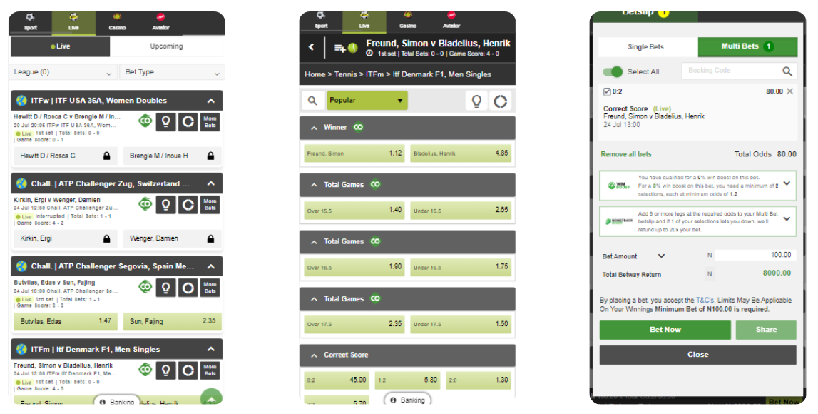 betway app betting