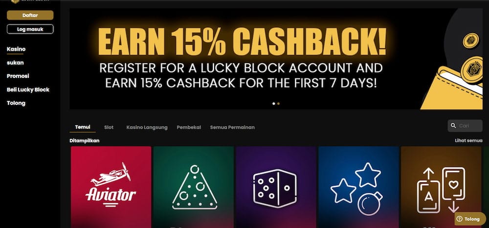 Lucky Block Malaysia Online Gambling Screenshot